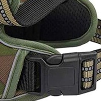 Harnais rembourré pour chien : détail des boucles de fermeture