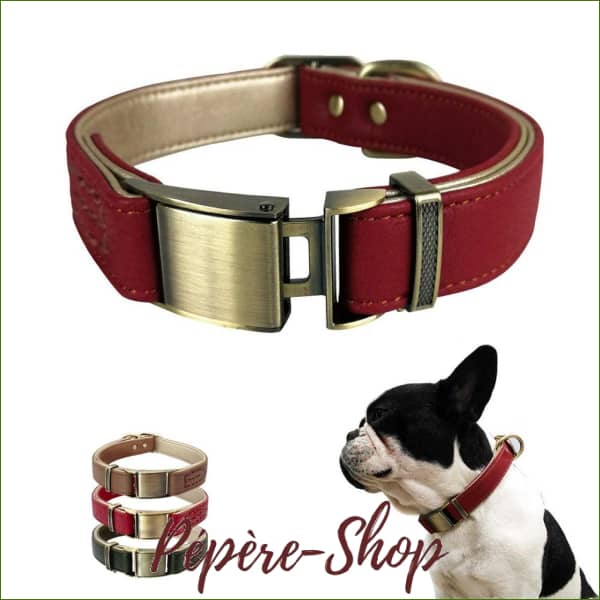 Collier cuir pour petit chien rembourré , haut de gamme avec boucle à dégagement rapide Collier cuir pour petit chien rembourré , haut de gamme avec boucle à dégagement rapide