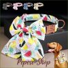 Collier nœud papillon en soie pour chien avec boucle personnalisée
