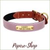 Collier gravé et réfléchissant pour chien en cuir