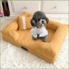 Lit canapé pour chien déhoussable et douillet avec petit coussin assorti – Image 2