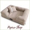 Lit canapé pour chien déhoussable et douillet avec petit coussin assorti