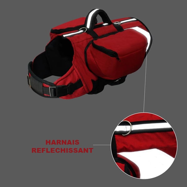 Harnais avec poche réfléchissant pour chien
